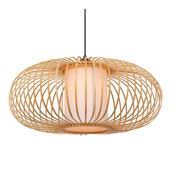 THULINE - Lampa wisząca - Ø 60 cm- 1xE27 - Light Wood Look - Essential 05457/60/72 LUCIDE